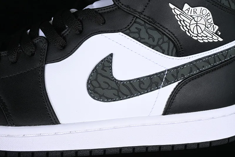All categories Air Jordan Jordan series basketball shoes Air Jordan 1 Mid Air Jordan 1 Mid AJ1 Joe 1 all black burst pattern mid-top cultural casual sneakers FB9911-001